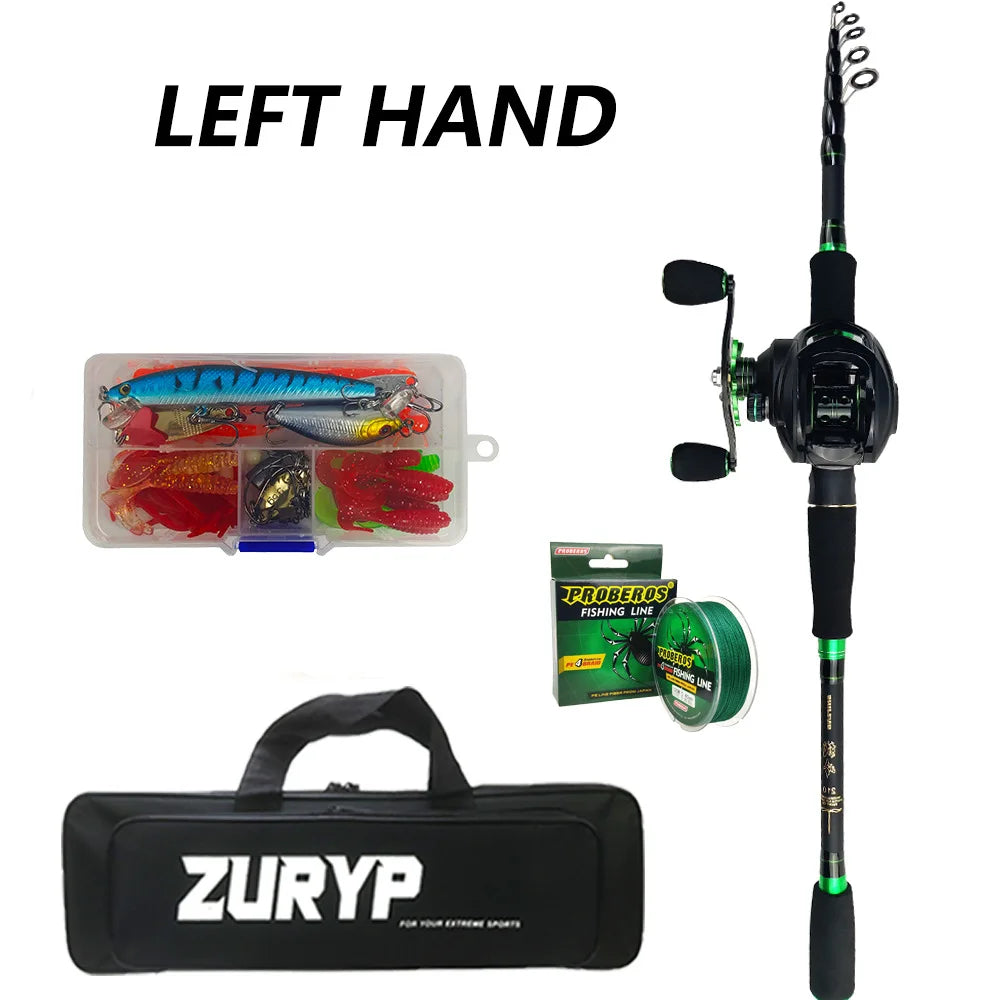Anytime, Anywhere Leisure Fishing Rod Set Telescopic Luya Sea Fishing Rod Set Carbon Fishing Tackle Supplies
