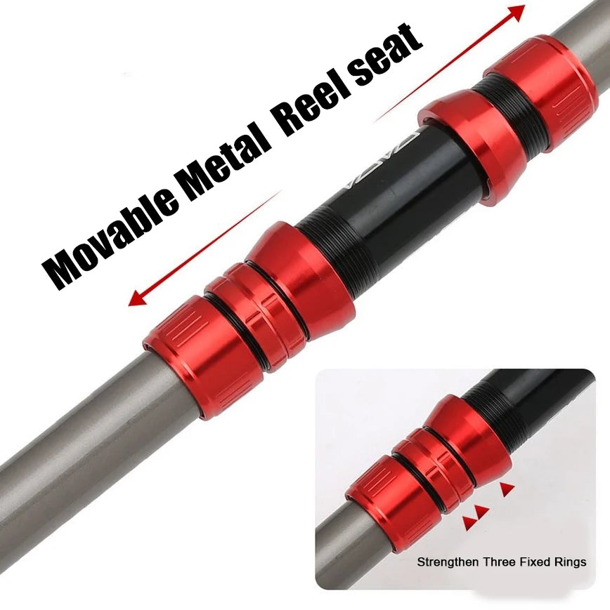 2.7-4.5M Saltwater Heavy Rod Big Game Spinning Rod Superhard Long Distance Throwing Shot Rod Beach Rocks Portable Telescopic Rod
