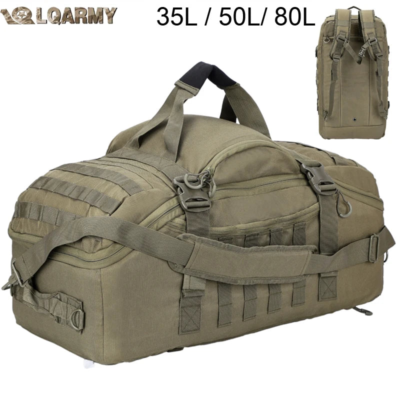 LQARMY 30L 50L 80L Outdoor Mountaineering Bag Molle Tactical Backpack Large Duffel Bag Hiking Camping Travel Bags