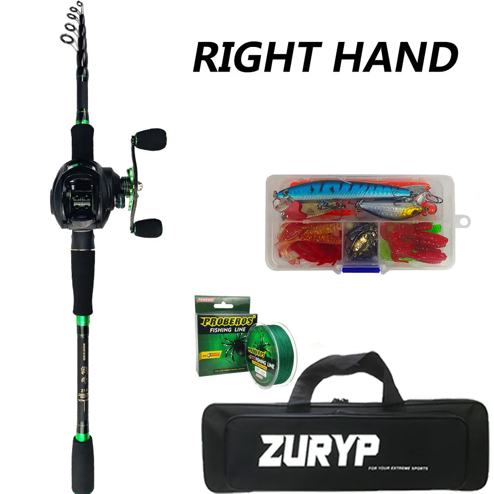 Anytime, Anywhere Leisure Fishing Rod Set Telescopic Luya Sea Fishing Rod Set Carbon Fishing Tackle Supplies